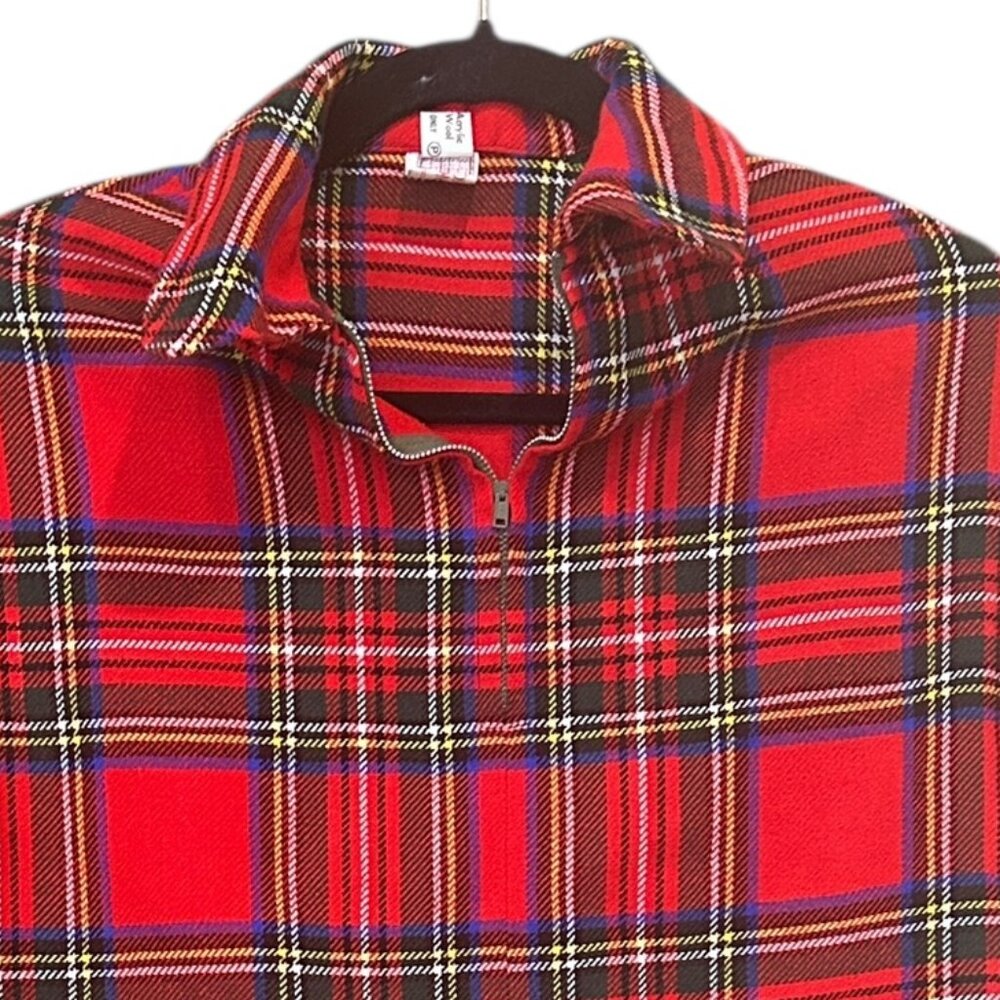 Fiona‎ McDonald Vintage Scottish Plaid Wool Poncho Youth S Fringe Capelet Preppy - Picture 8 of 8